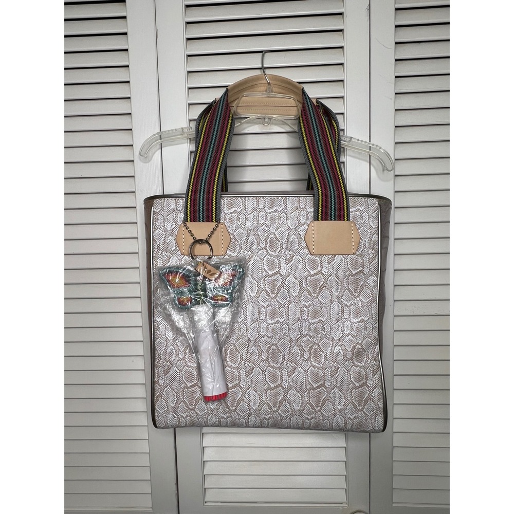 Consuela Clay Classic Tote NWT Snake Print Western Glitter Coastal Cowgirl Bag